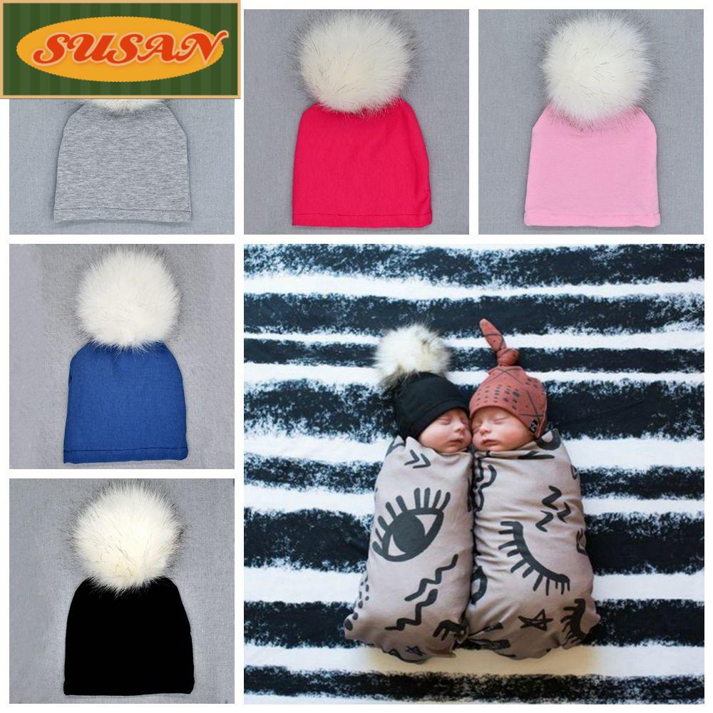 SUSANS Mũ Len Cotton Đính Quả Bông Lông Mới