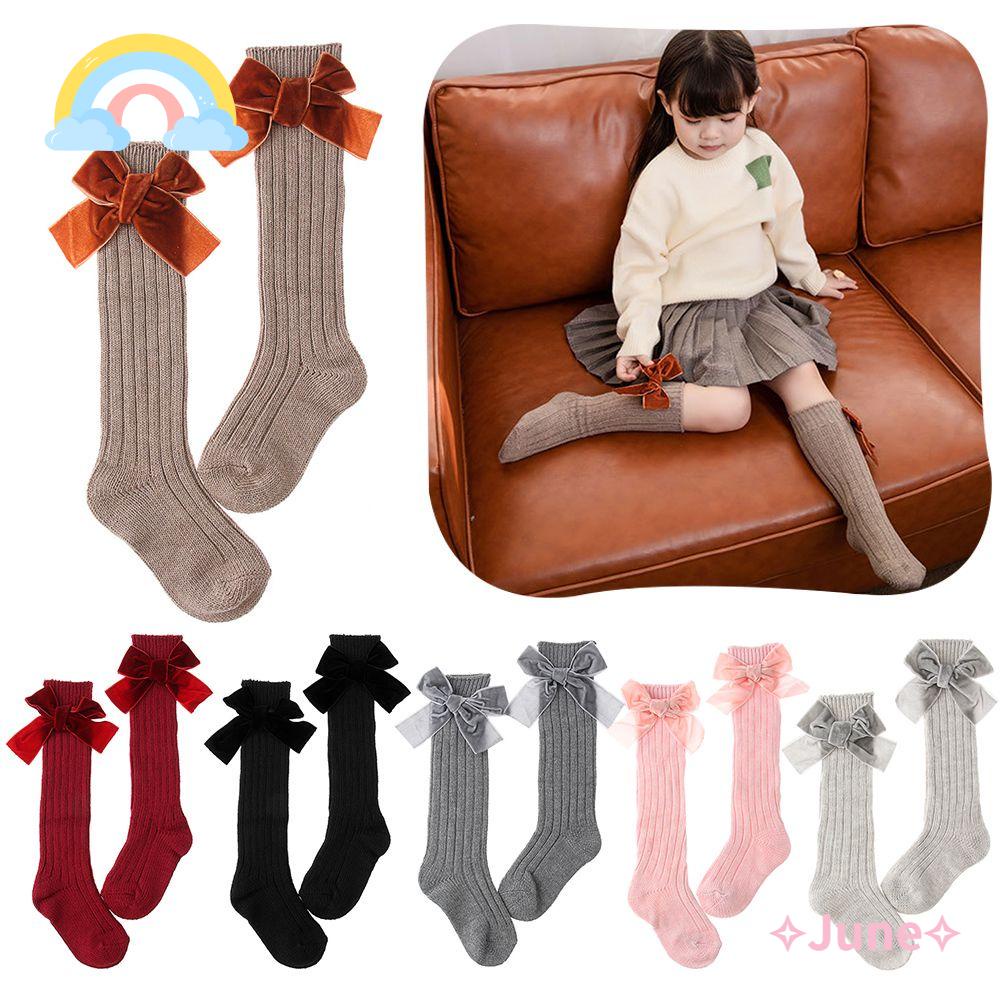 JUNE Tất Cotton Mềm Mại Chống Trượt Giữ Ấm Mùa Đông Cho Trẻ Em