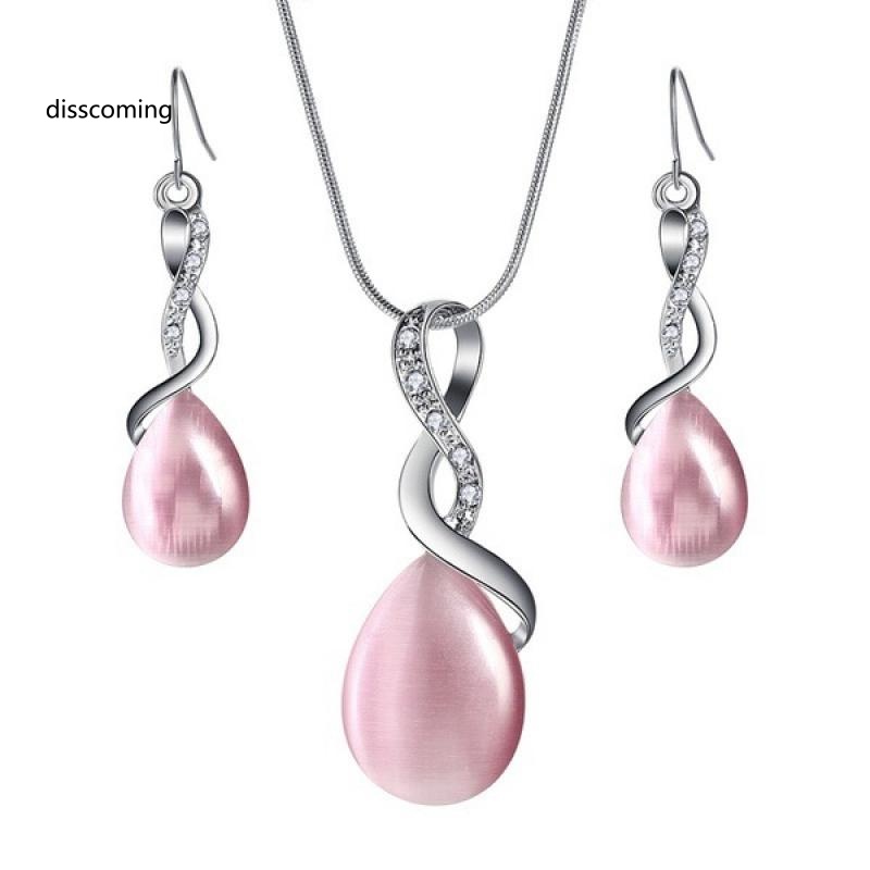 Đầm Nữ Kiểu Dáng Thời Trang Thanh Lịch| Set Vòng cổ Và Bông Tai Hình Giọt Nước