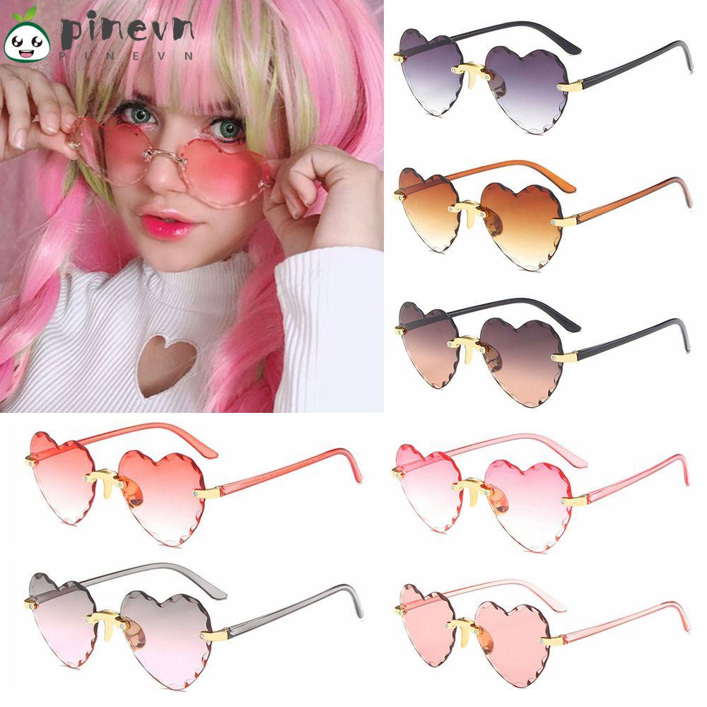 PINEVN Kính Mát Hình Trái Tim Không Viền