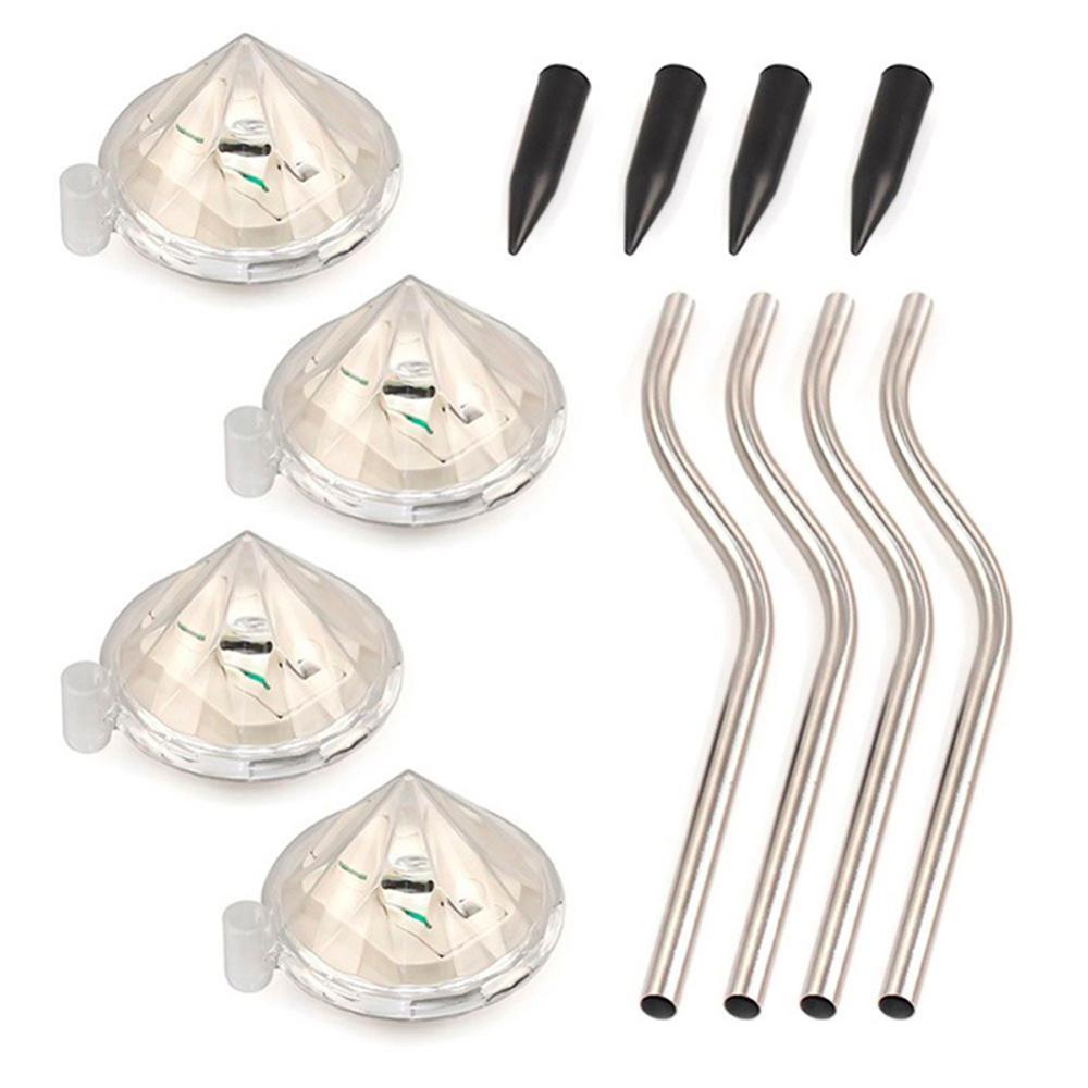 Bộ 4 Đèn LED IP65 Hình Kim Cương Năng Lượng Mặt Trời Chống Thấm Nước Trang Trí Sân Vườn