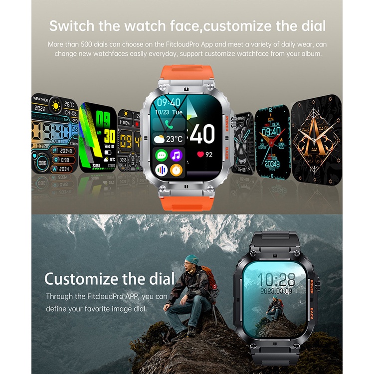 Đồng Hồ Thông Minh k57 pro 1.96inch ips 40mah ip68 Theo Dõi Nhịp Tim Chống Thấm Nước