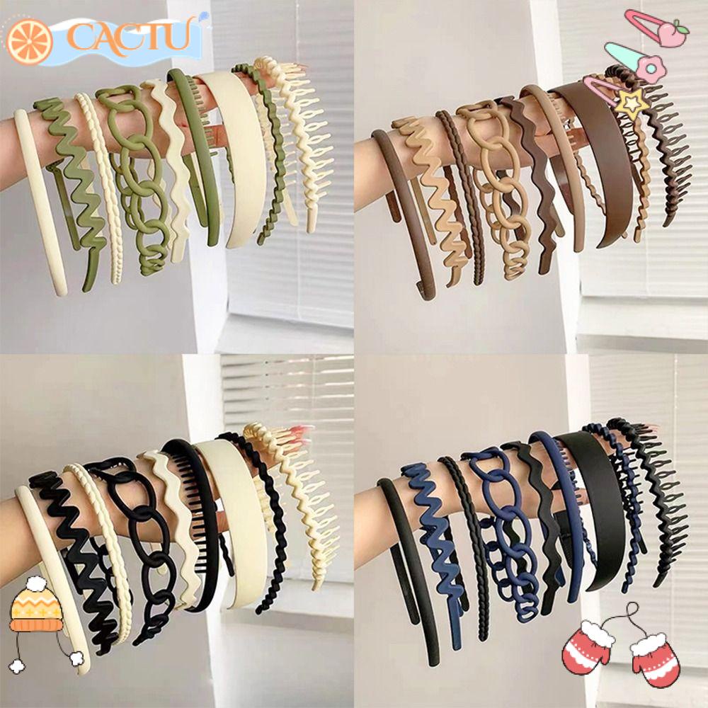 CACTU Set 8 Băng Đô Cài Tóc Gợn Sóng Chống Trượt Cho Nam Nữ