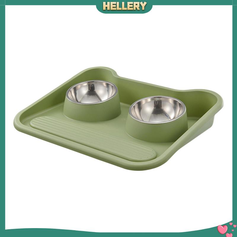 Bộ 2 Bát Đựng Thức Ăn / Nước Uống Bằng Thép Không Gỉ Tiện Dụng Cho Thú Cưng