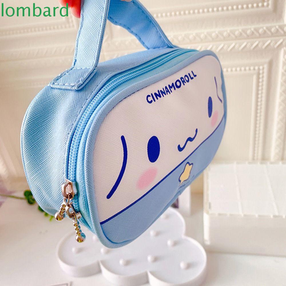 LOMBARD Túi Đựng Mỹ Phẩm Kuromi Bằng Da PU Hình Mèo Kitty Chim Cánh Cụt Cinnamoroll