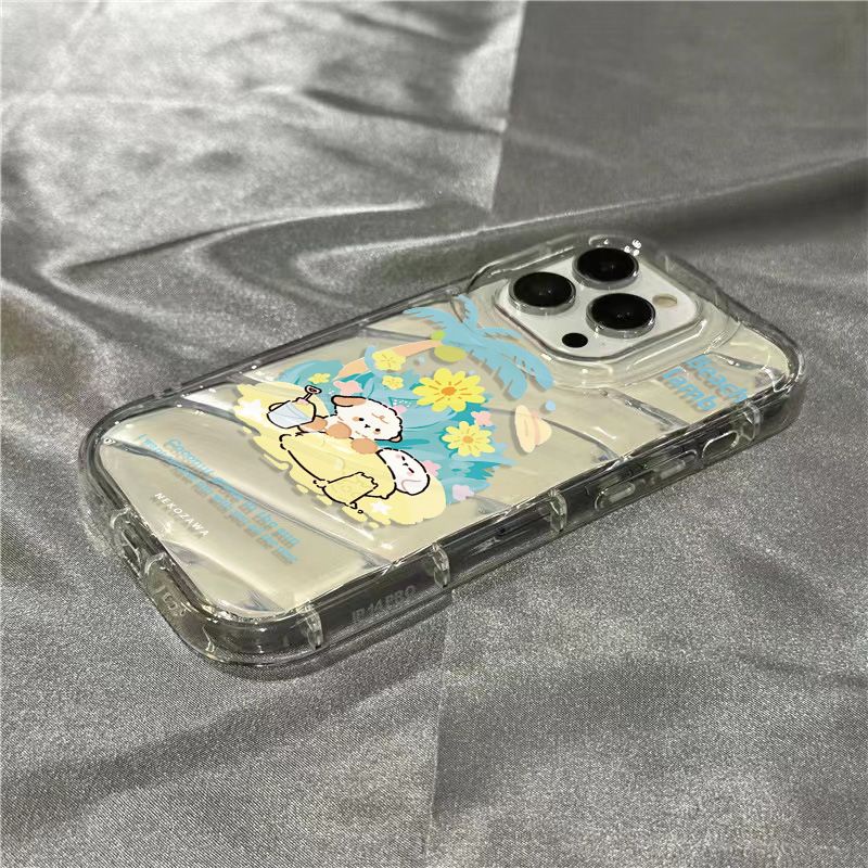 Ốp Điện Thoại Dẻo Trong Suốt Họa Tiết Chú Chó / Bãi Biển Dễ Thương Cho iPhone14promaxsinsplus M97L 117 81312 / xr / /