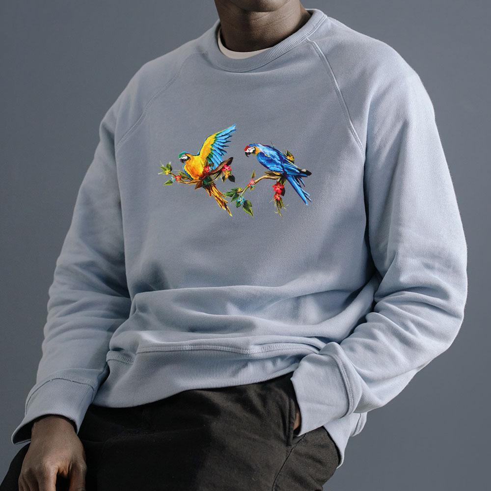 USNOW Sticker Ủi Thêu Hình Vẹt Bằng Vải Jean