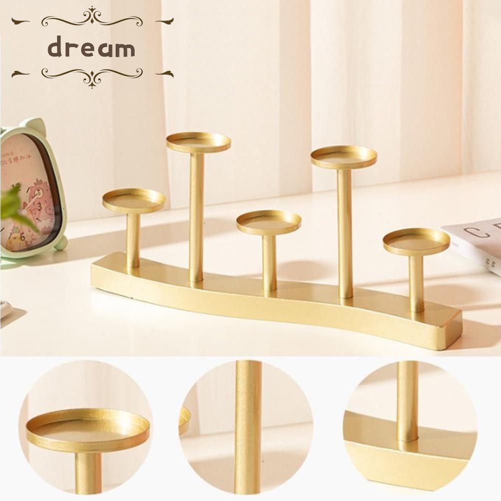 【DREAMLIFE】Candle Holder Candle Stand Elegant Metal Table Candlestick 32x13.6x5cm