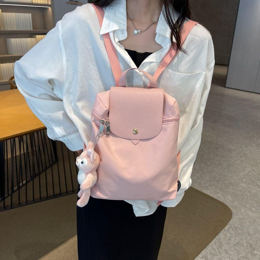 MIQUEL Ba Lô Da Pu Nylon Màu Đen Sức Chứa Lớn Thời Trang Cho Nữ