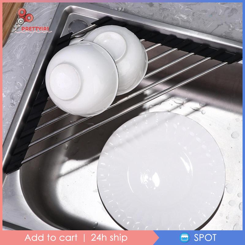 [Prettyia1] Giá Phơi Khô Rau Củ Dạng Cuộn Gắn Góc Tường