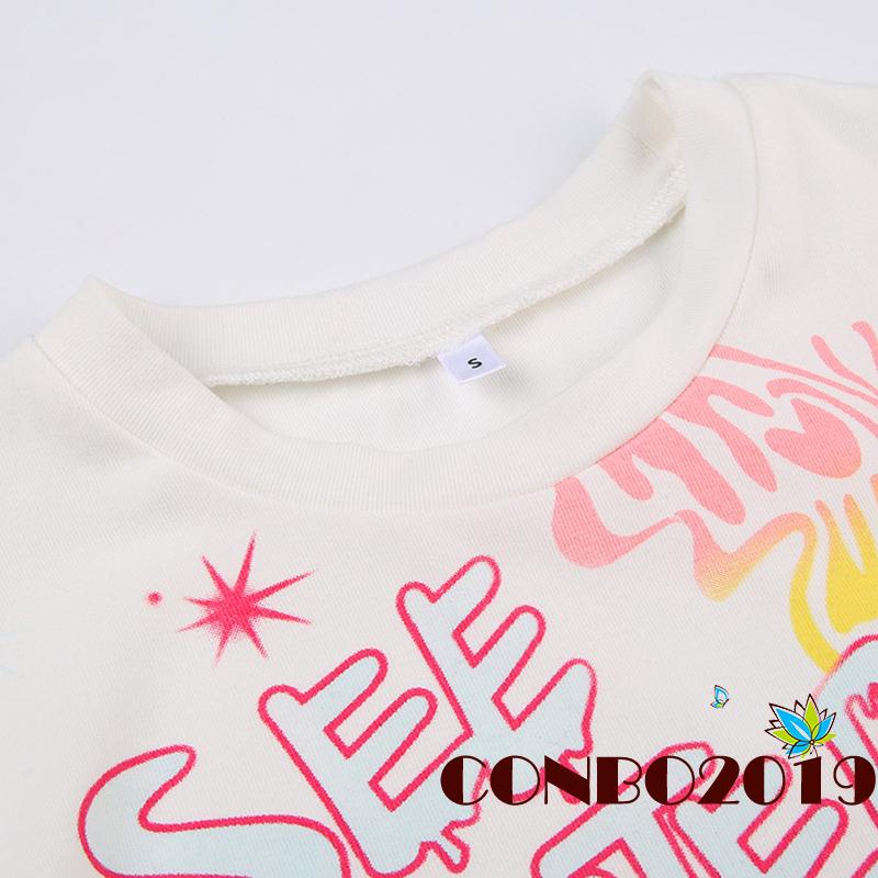 Áo Thun Crop Top Tay Ngắn Cổ Tròn In Họa Tiết Hoạt Hình Thời Trang Xuân Hè Cho Nữ
