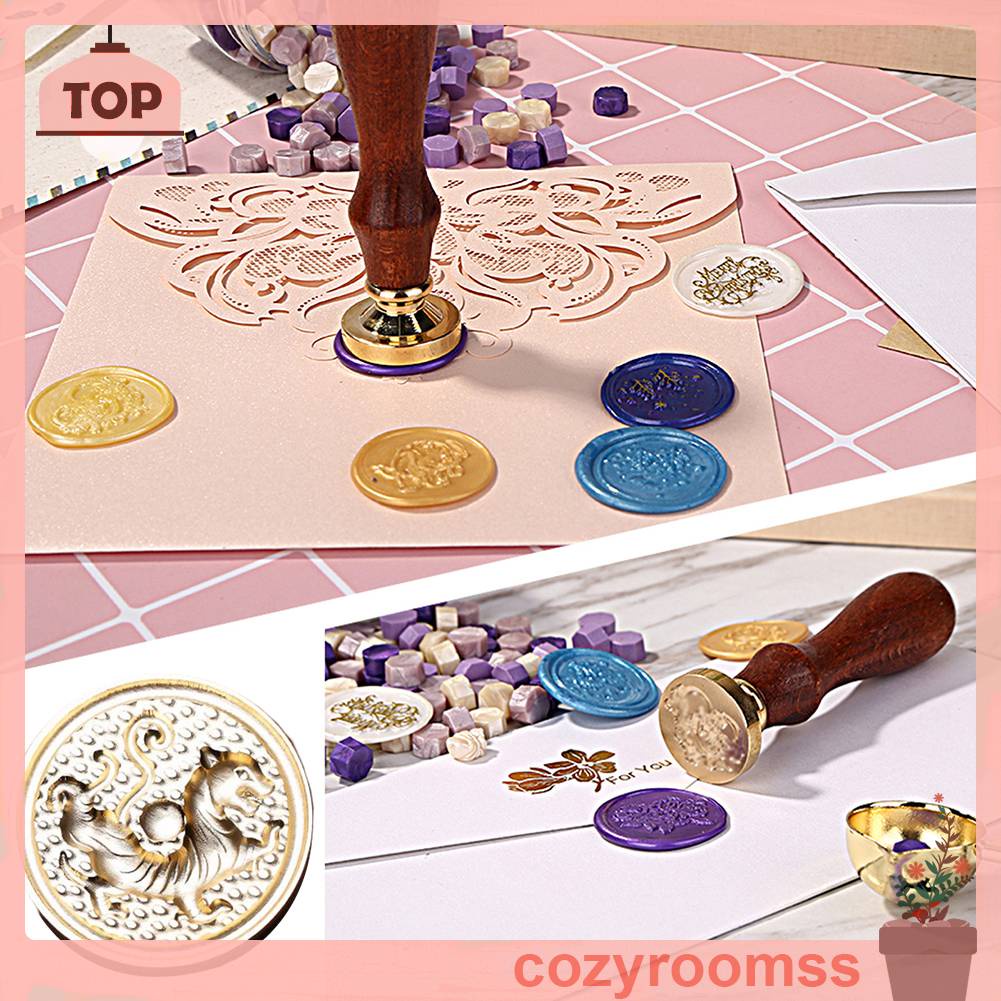 Đầu Sáp Bằng Đồng Tráng Men Hình Động Vật Phong Cách Vintage Trang Trí Sổ Tay