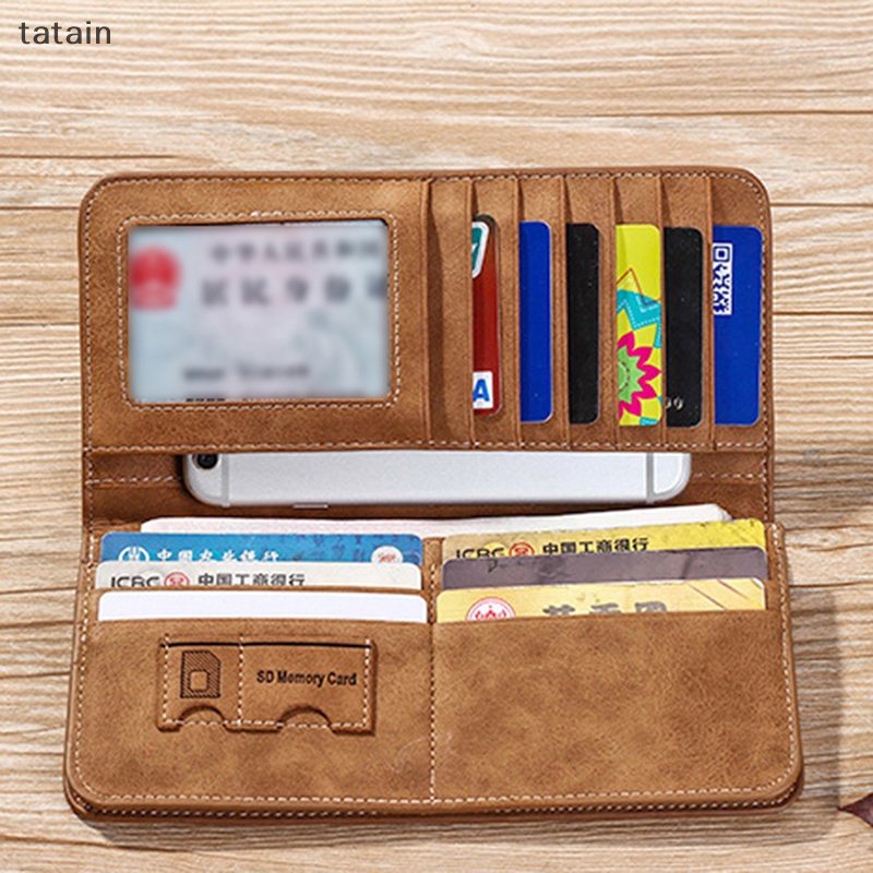 Ví Da PU Dài Kiểu Vintage Thời Trang Cho Nam