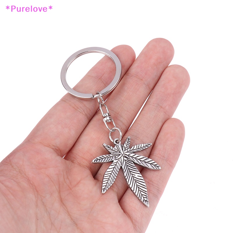 Móc Khóa Kim Loại Hình Lá Phong Màu Bạc Thời Trang Mới
