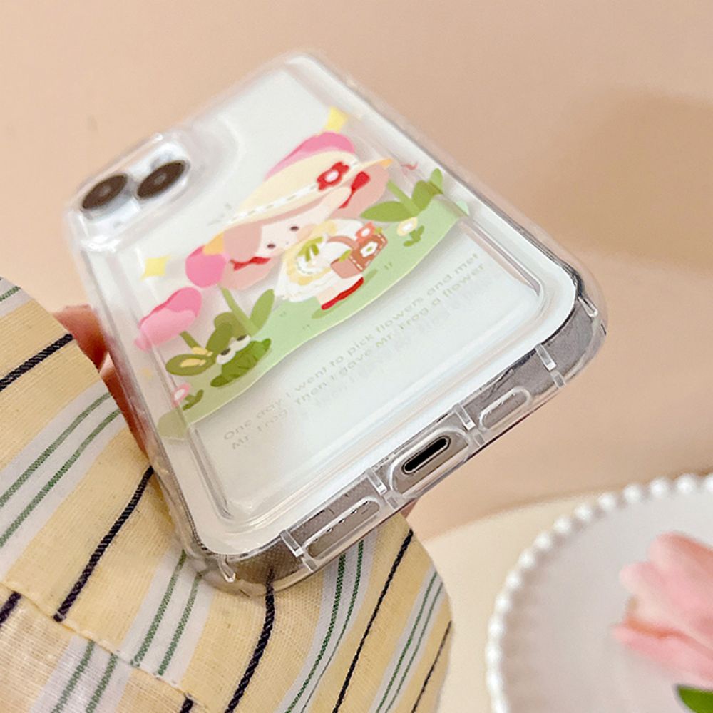 Ốp Điện Thoại TPU Mềm Trong Suốt Chống Sốc In Hình Cô Gái Dễ Thương Cho IPhone 14 13 12 11 Pro Max X XR 8 7 Plus