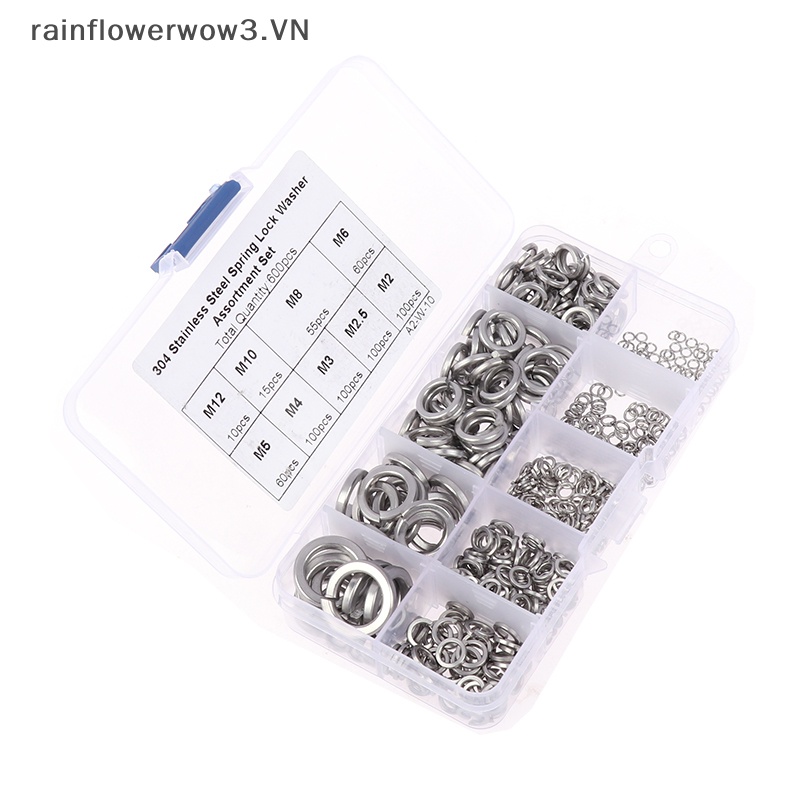 Bộ 600 Vòng Đệm M2 M2.5 M3 M4 M5 M6 M8 M10 M12 Bằng Thép Không Gỉ