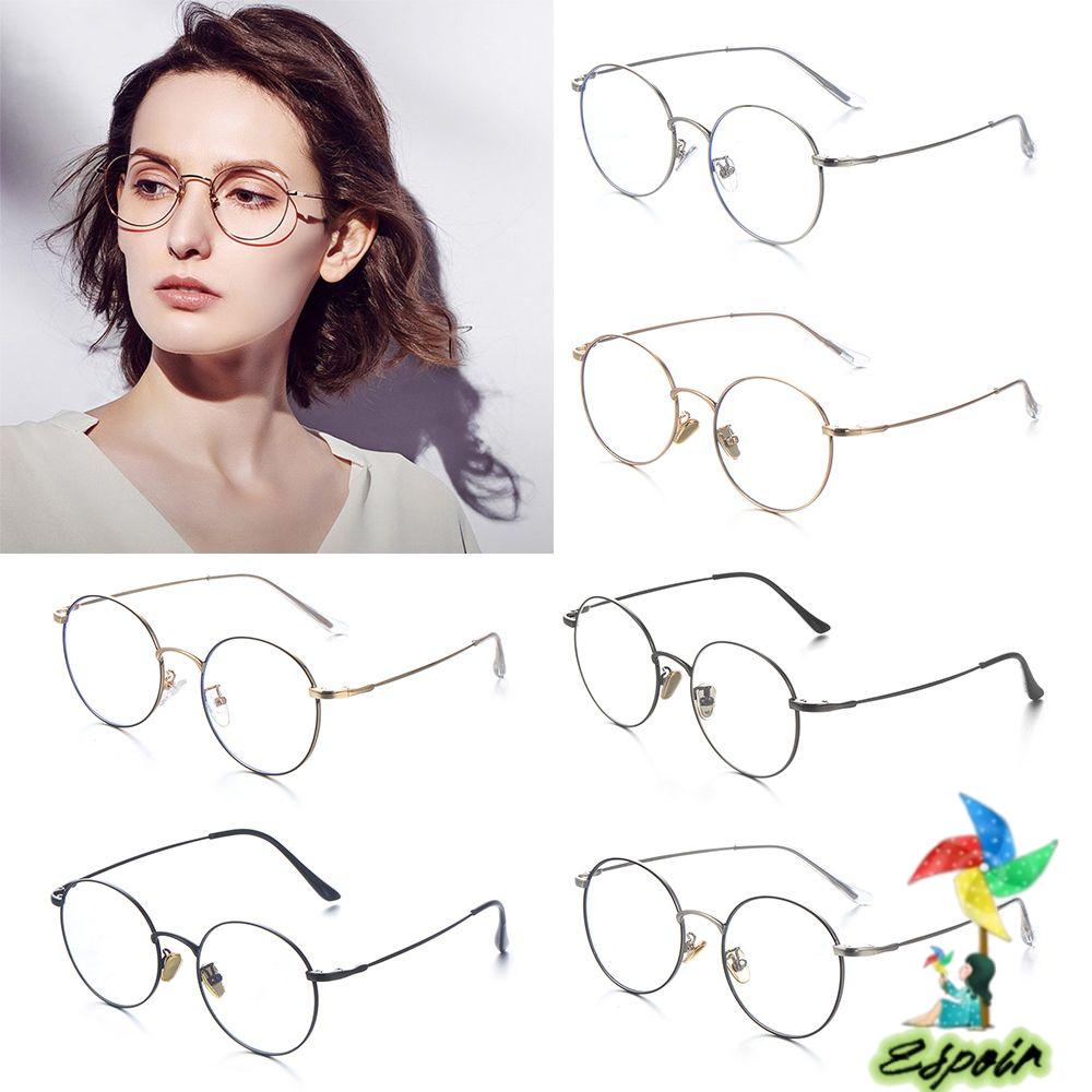 ESPO Mắt Kính Gọng Tròn Chống Ánh Sáng Xanh Chất Liệu Kim Loại