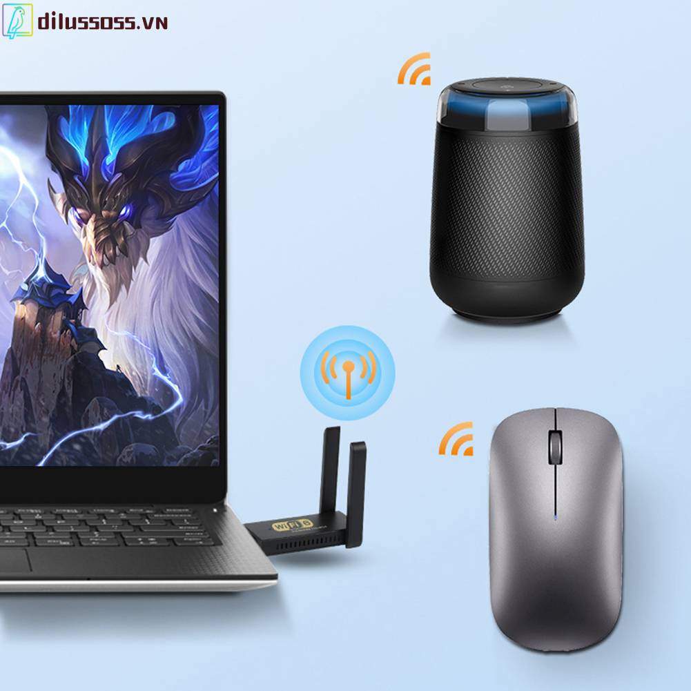 Thẻ Mạng Không Dây Wifi 6 Nhận Tín Hiệu Cho PC Laptop