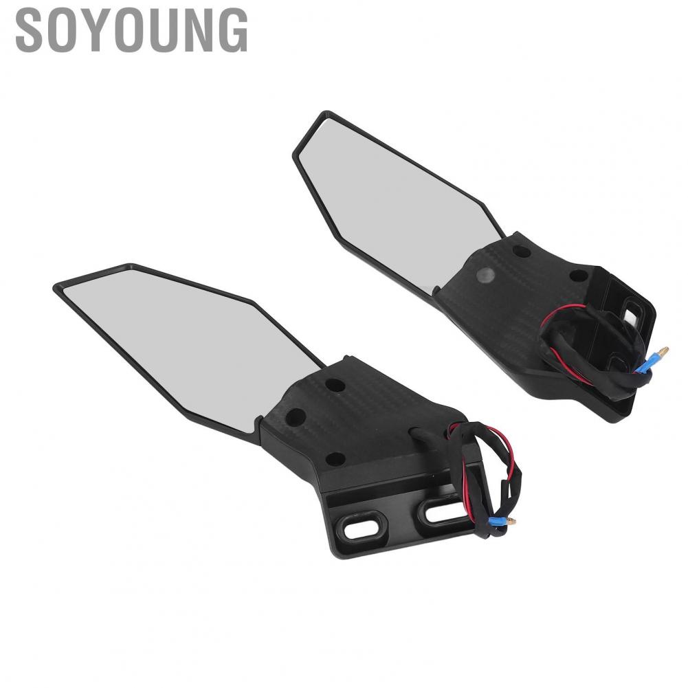 Soyoung Motorcycle Side Mirrors Swivel Wing Fin Multipurpose Aerodynamic with  Turn Signal for ZX10R ZX6R ZX636 2019-2022