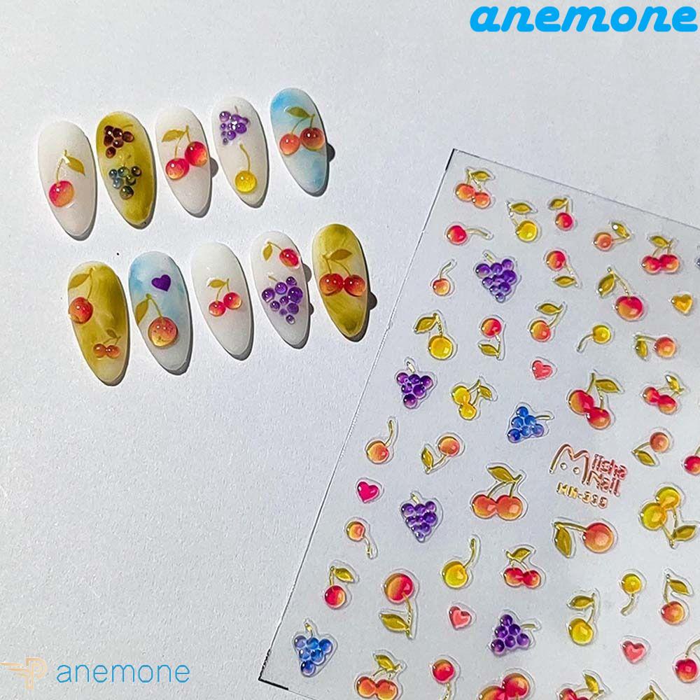 Miếng Dán Trang Trí Móng Tay Hình Mặt Cười Hoạt Hình Dễ Thương