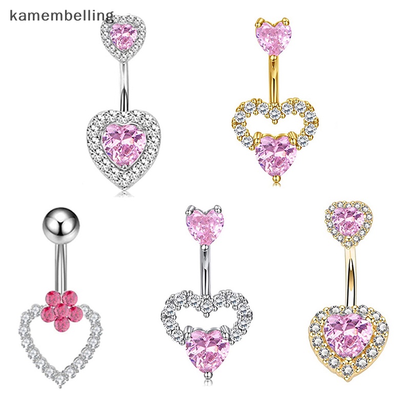 Khuyên Rốn Hình Trái Tim Đính Đá Thời Trang Cho Nữ