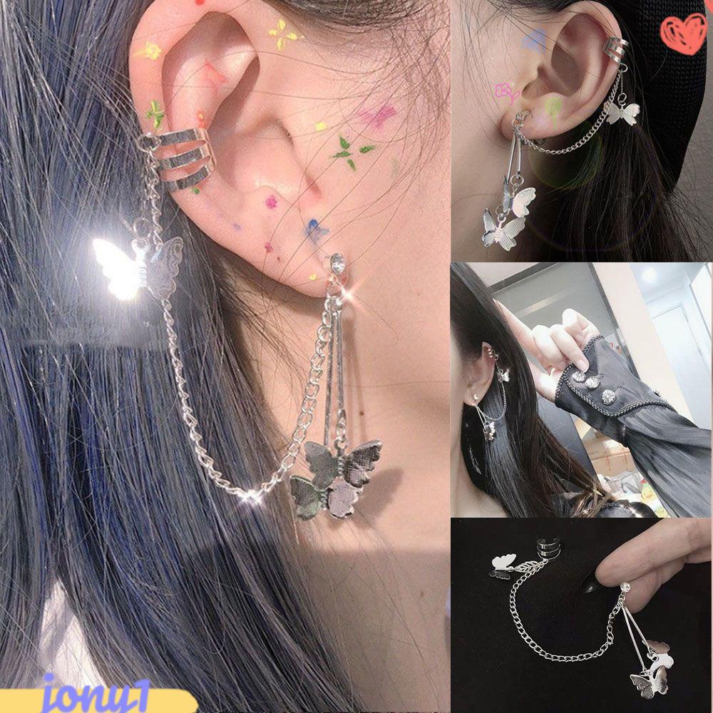 JONYE Khuyên Vành Tai Hình Bướm Không Xỏ Lỗ 6 Kiểu Cho Nữ