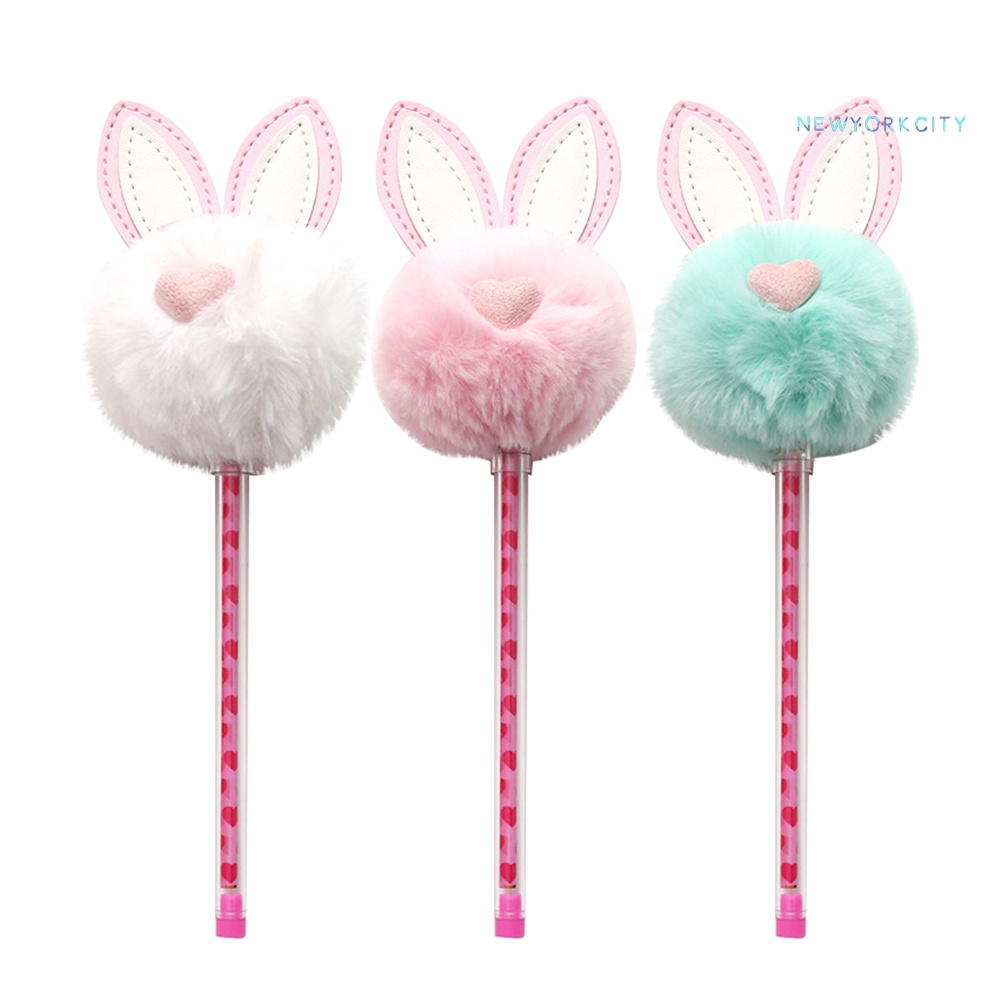 Bút Mực Gel Ngòi 0.5mm Gắn Tai Thỏ Dễ Thương