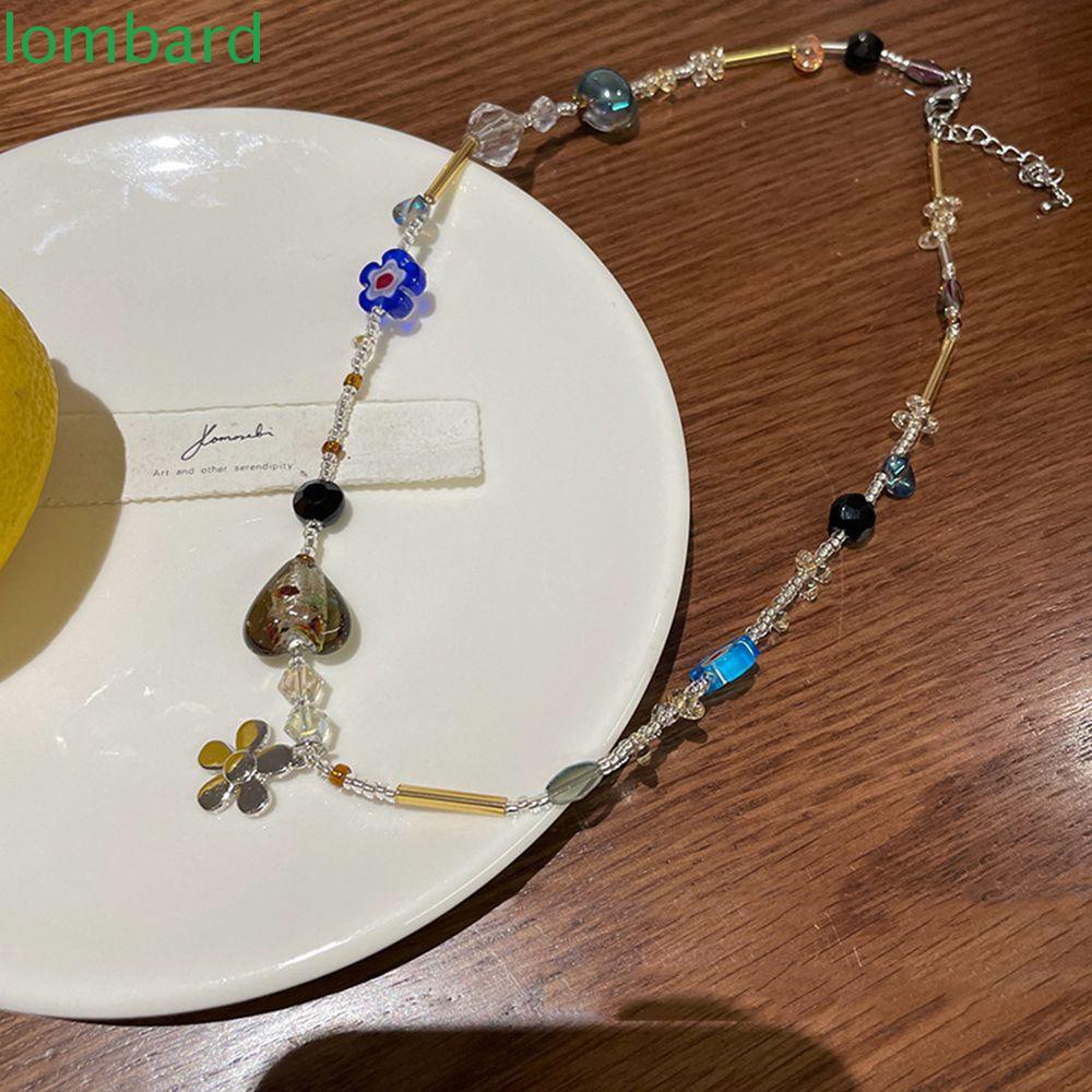 LOMBARD Vòng Cổ Choker Mặt Hình Hoa Trái Tim Đơn Giản Cá Tính Dành Cho Nữ