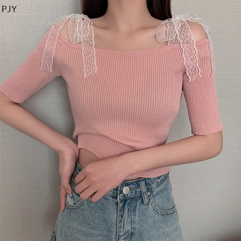 Áo Ren Hở Lưng PJY Y2k Thời Trang Quyến Rũ Cho Nữ