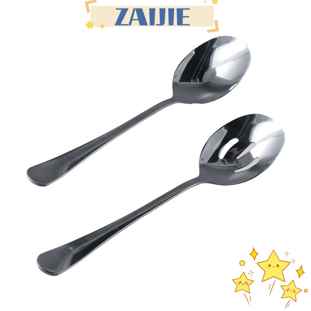 ZAIJIE24 Bộ 6 Muỗng Nĩa Bằng Thép Không Gỉ Biểu Diễn Nâng Cao Màu Bạc