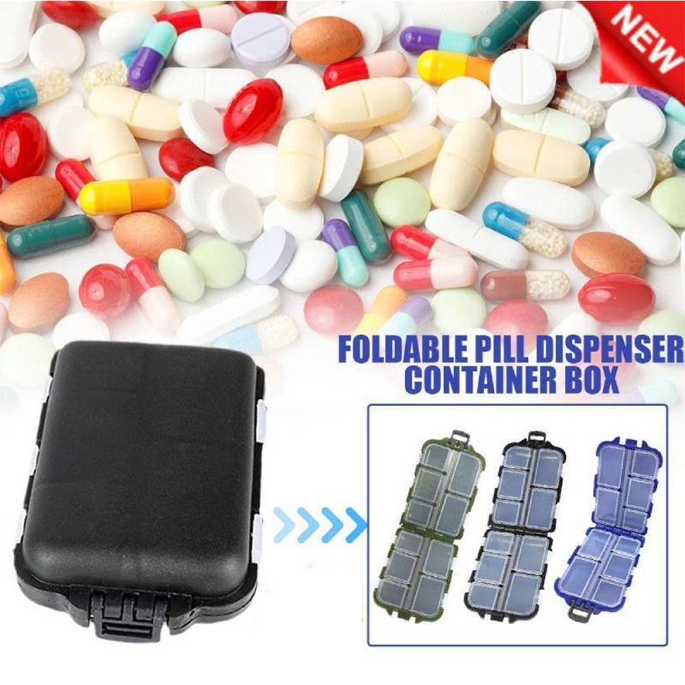 HS Hộp Đựng Thuốc 10 Ngăn Bằng Nhựa Tiện Dụng Mang Theo Du Lịch