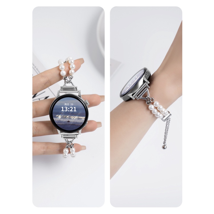 Dây Ngọc Trai Sang Trọng Đeo Đồng Hồ Cho Samsung Galaxy Watch 4 / 5 Pro 40 / 44 / 45mm Classic 46 / 42mm Galaxy Active 2 40mm 44mm