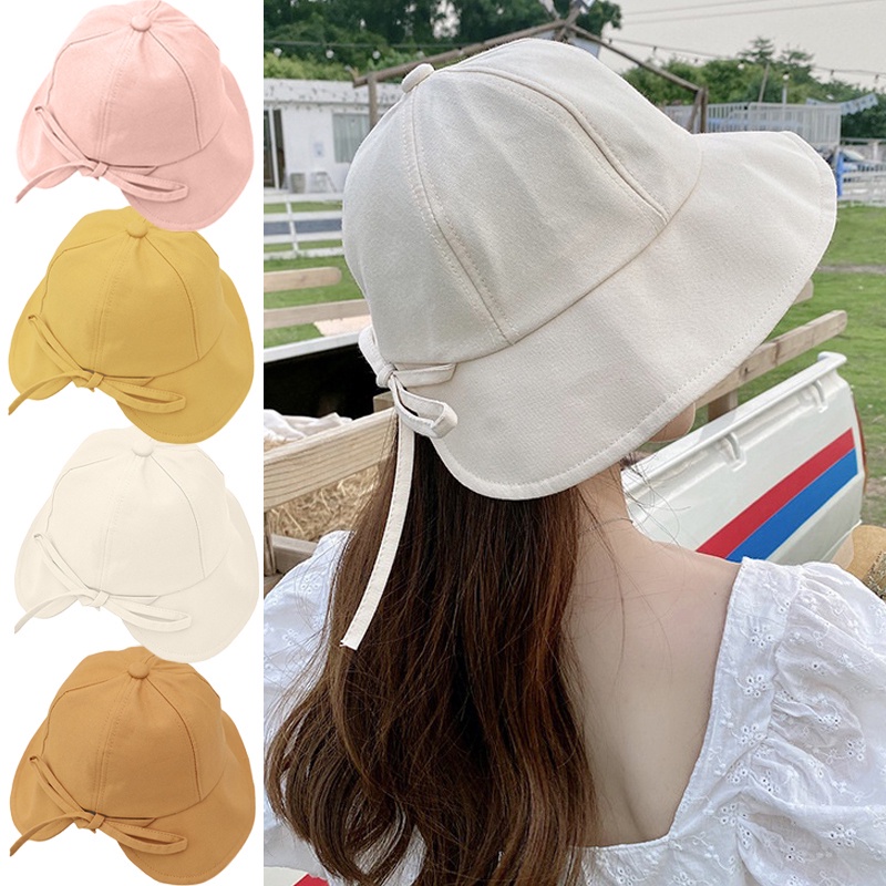 Nón Tai Bèo Vành Rộng Chống Nắng Đính Nơ Có Thể Điều Chỉnh Kích Cỡ Thời Trang Mùa Hè Cho Nữ