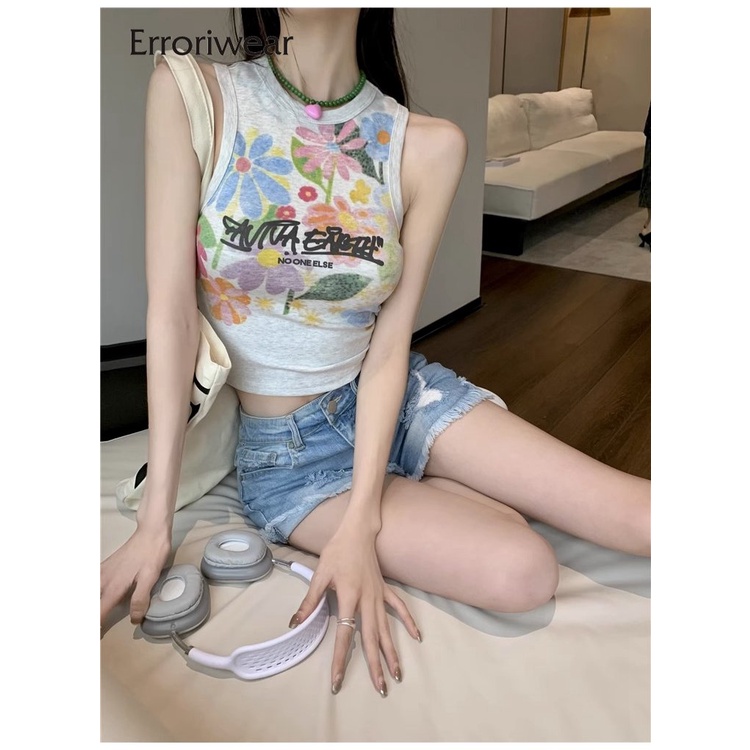 Áo sát nách nữ Erroriwear in hoa nhiều màu sắc thời trang 2023 cho nữ