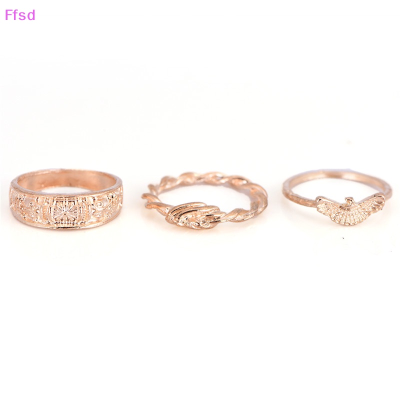 {Ffsd} Bộ 12 Nhẫn Đeo Khớp Ngón Tay Mạ Vàng Phong Cách Punk Cổ Điển Hàng Bán Chạy Dành Cho Bạn Nữ