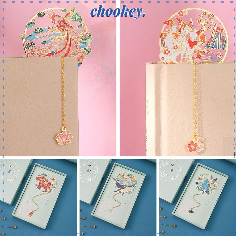 CHOOKEY Thẻ Đánh Dấu Trang Sách Bằng Đồng Thau Phối Tua Rua Phong Cách Trung Hoa Cổ Điển