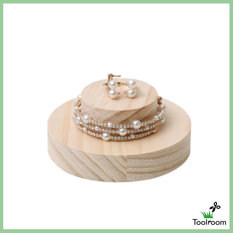 Giá Trưng Bày Trang Sức Bằng Gỗ Tự Nhiên Hình Tròn Không Sơn