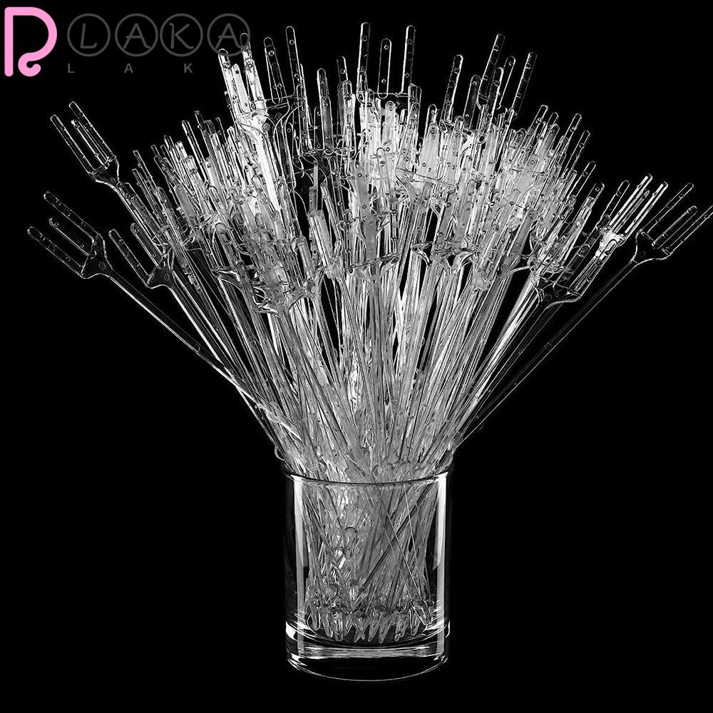 LAKAMIER Bộ 80 Cái Giá Đỡ Ảnh Bằng Nhựa 9.4 Inch Hình Nĩa Trong Suốt Trang Trí Nhà Cửa / Tiệc Cưới