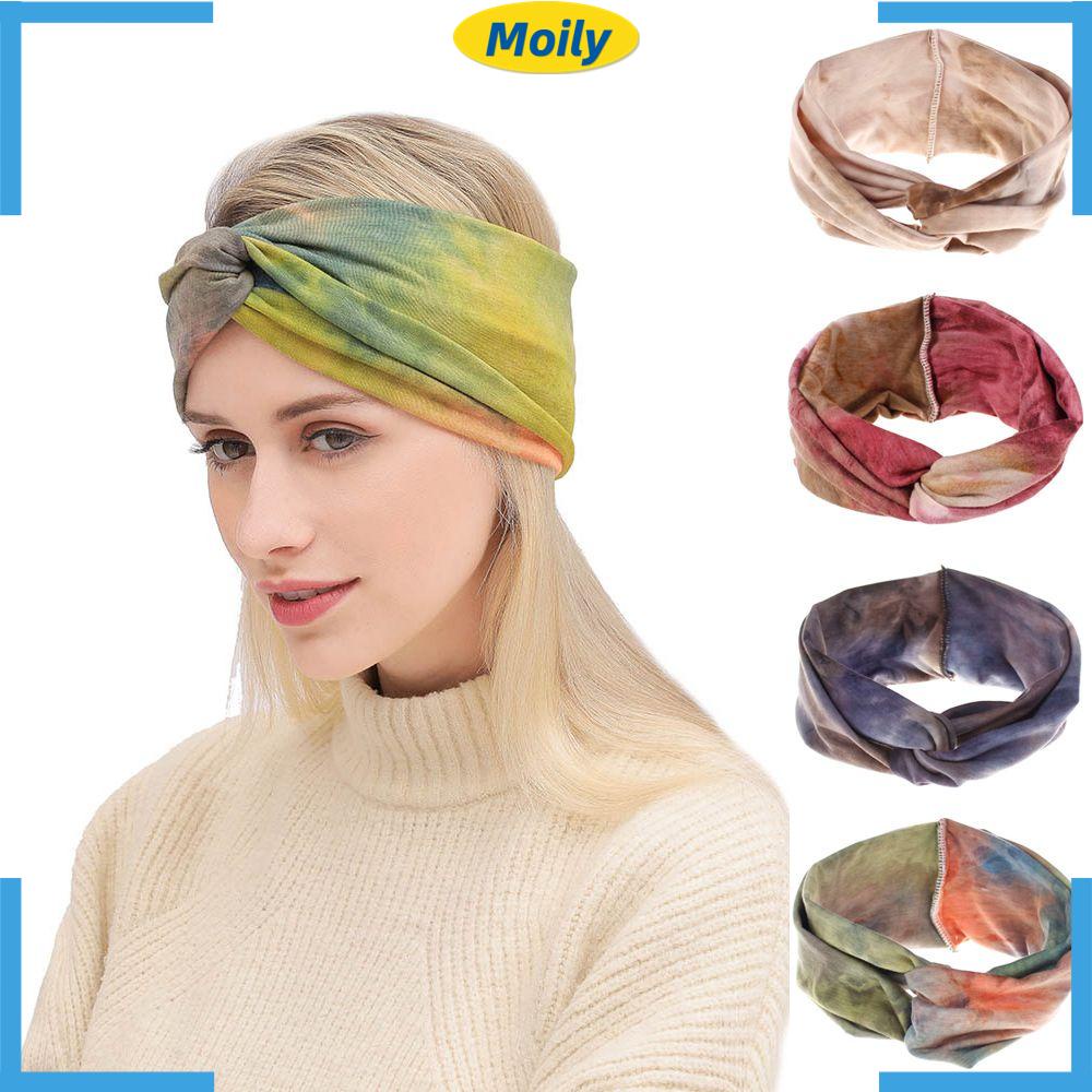 MOILYVN Băng Đô Cài Tóc Bản Rộng Co Giãn Phong Cách Bohemian
