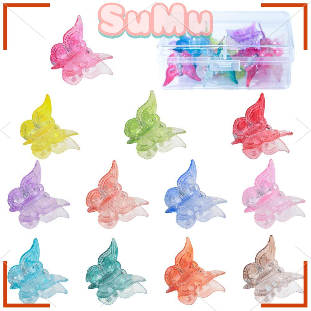 SUMU Bộ 12 Kẹp Tóc Hình Bướm Nhiều Màu Sắc Thời Trang