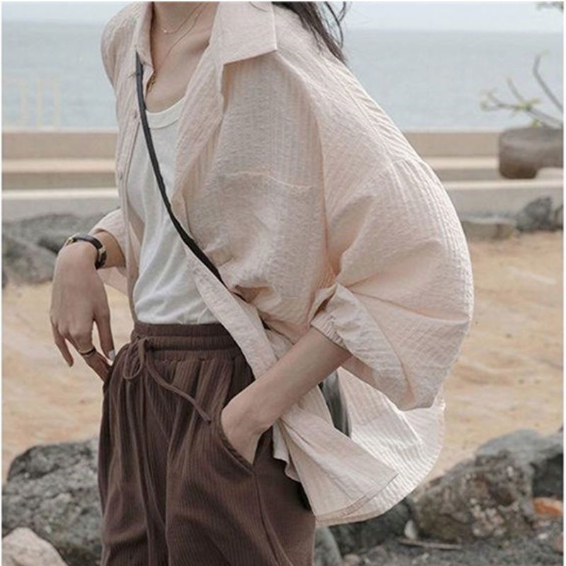Áo Sơ Mi Cotton Lanh Mỏng Dáng Rộng Phong Cách Pháp Cổ Điển Thời Trang Xuân Hè Dành Cho Nữ