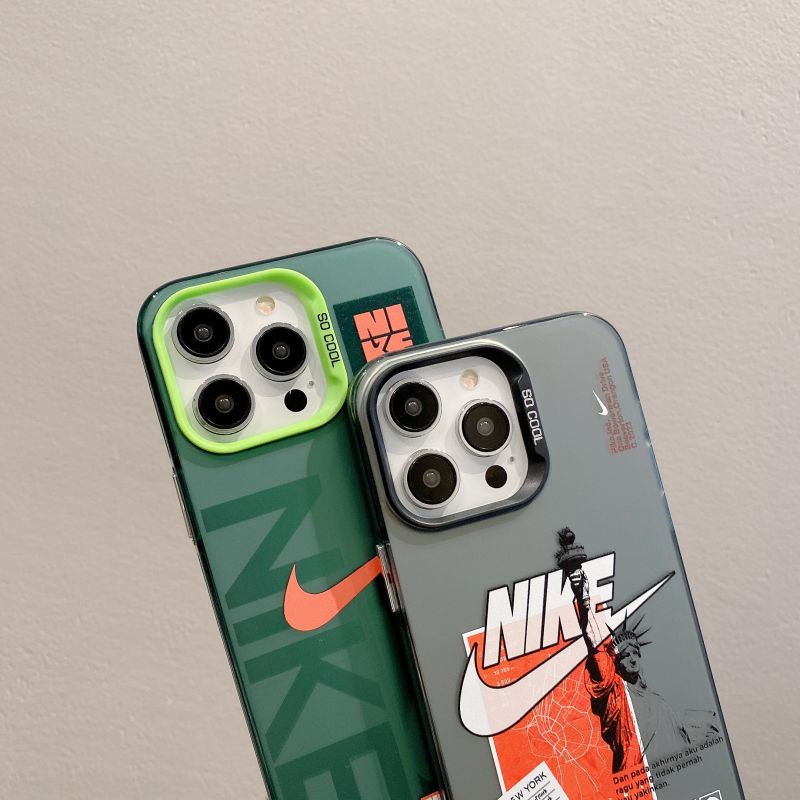 Ốp Điện Thoại Cứng In Logo NIKE Màu Xanh Lá Cho iPhone 14 / 13 / 12 Pro max / 13Pro / 12Pro / 12 / iPhone 11 / 14 Pro max