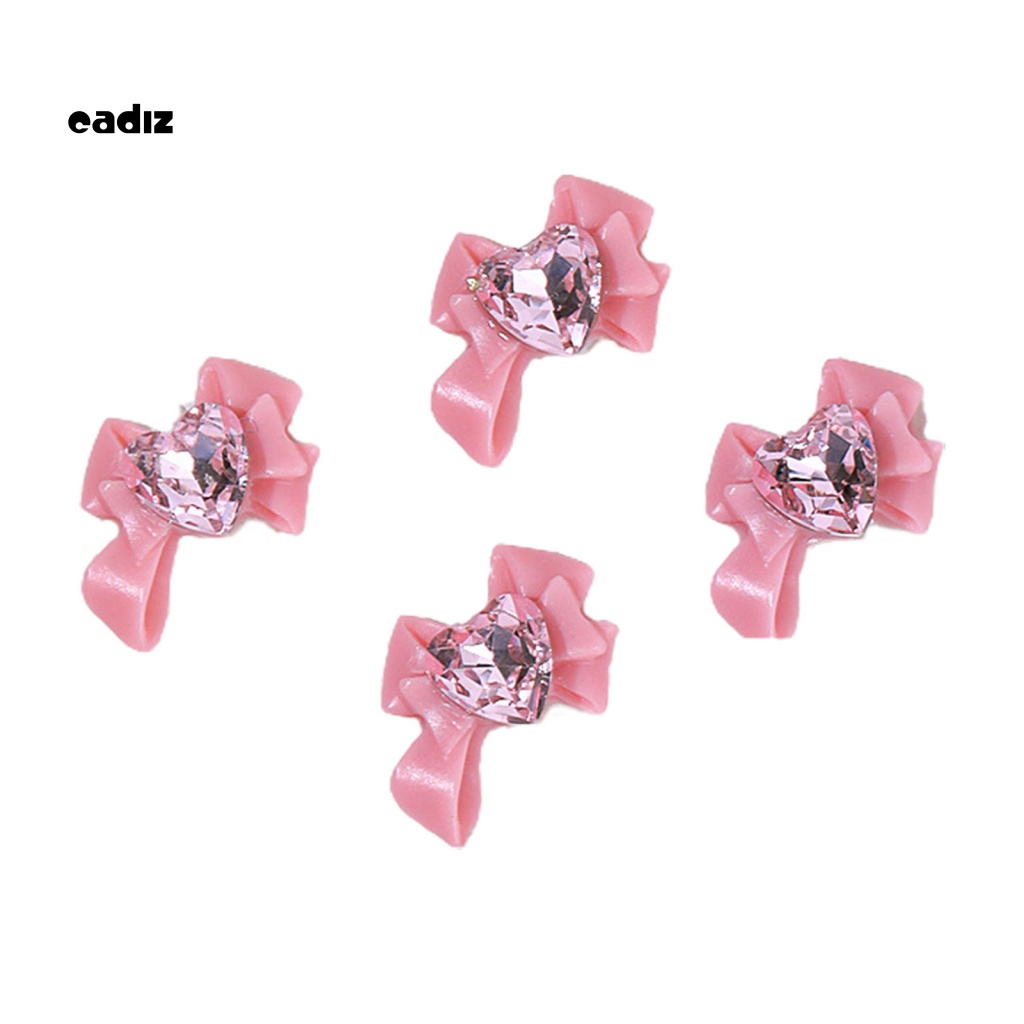 Bộ 40 Phụ Kiện Đá Hình Nơ / Trái Tim 3D Lấp Lánh Trang Trí Móng Nghệ Thuật