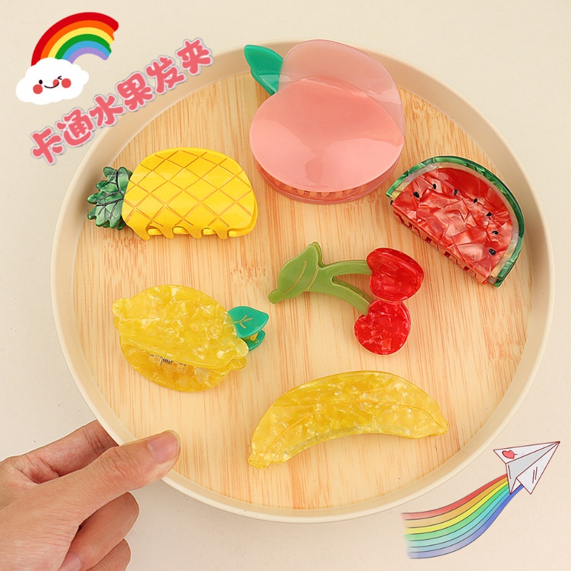 Kẹp Tóc Hình Trái Cây / Rau Củ / Cá Mập Phong Cách Pháp Thời Trang