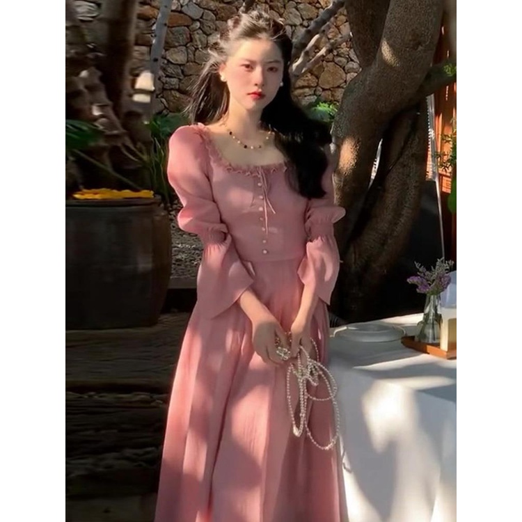 Đầm Hồng Thời Trang Pháp 2023 Mới Mẻ Nữ Tính Ngọt Ngào