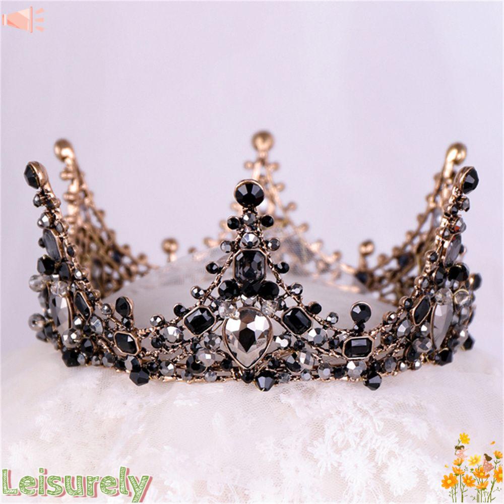 LEILY Vương Miện Cài Tóc Đính Đá Lấp Lánh Cho Cô Dâu