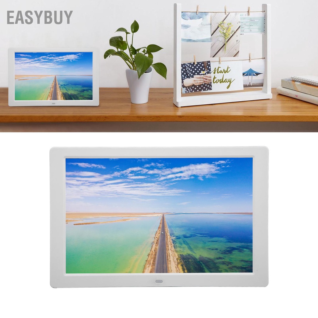 ▲ Khung Ảnh Kỹ Thuật Số 12.1in Màn Hình LCD 1280x800 Máy Quảng Cáo HD Cho Âm Nhạc Video Màu Trắng 100‑240V