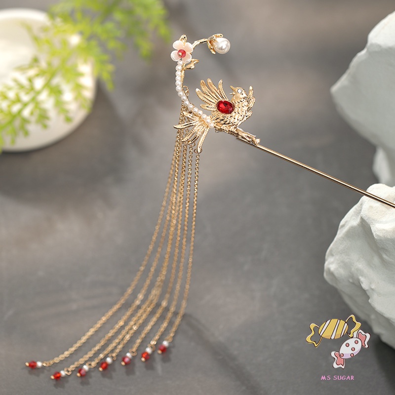 YADORNOS Trâm Cài Tóc Tua Rua Vàng Phong Cách Trung Hoa Cổ Điển Cho Nữ