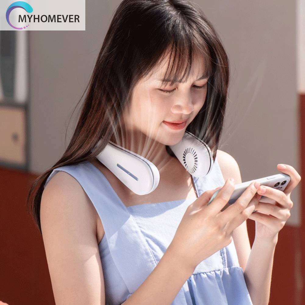 Quạt Làm Mát Đeo Cổ 3 Tốc Độ 2400Mah Tiện Dụng Mang Theo Du Lịch / Chơi Thể Thao