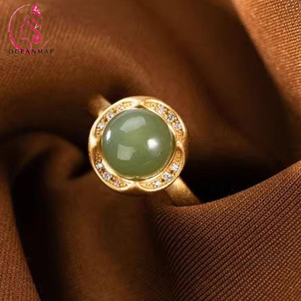OCEANMAP Nhẫn Thiết Kế Độc Đáo Phong Cách Trung Hoa Cổ Điển Thời Trang Cho Nữ
